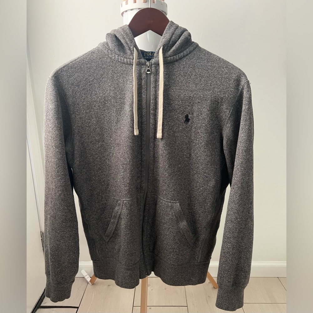 Polo by Ralph Lauren Charcoal Zip-Up Sweater for Men